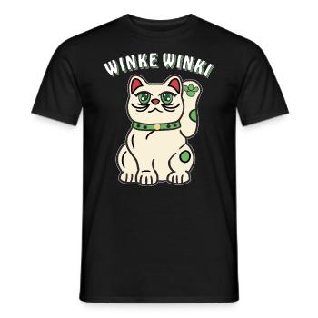 KATZE WINKE WINKI - Männer T-Shirt - Schwarz - Vorne - AI Model Male 178 light (178cm)