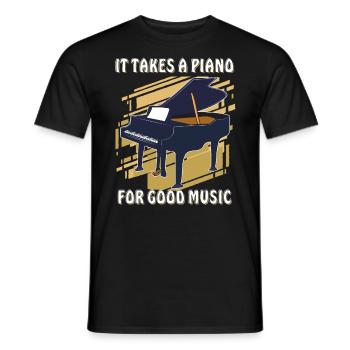 IL FAUT UN PIANO - T-shirt homme - noir - Devant - AI Model Male 178 light (178cm)