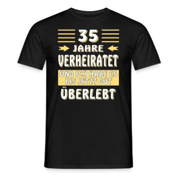 35 JAHRE VERHEIRATET - Männer T-Shirt - Schwarz - Vorne - AI Model Male 178 light (178cm)