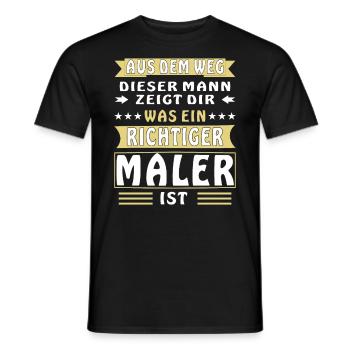 WAS EIN RICHTIGER MALER IST - Männer T-Shirt - Schwarz - Vorne - AI Model Male 178 light (178cm)