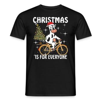 COW BIKE CHRISTMAS IS FOR EVERYONE - Men's T-Shirt - black - Front - AI Model Male 178 light (178cm)