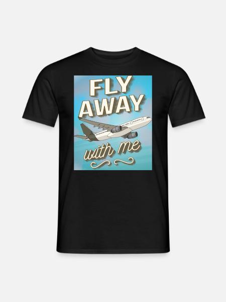AIRPLANE FLY AWAY WITH ME - Men's T-Shirt - black
