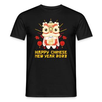 Zodiac Happy Chinese New Year of the Rabbit 2023 - Männer T-Shirt - Schwarz - Vorne - AI Model Male 178 light (178cm)