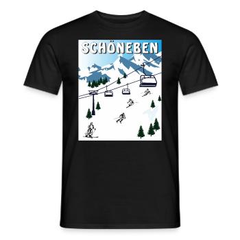 SCHI FAHREN SCHÖNEBEN - Männer T-Shirt - Schwarz - Vorne - AI Model Male 178 light (178cm)