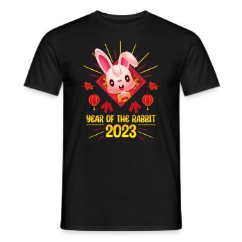Zodiac Happy Chinese New Year of the Rabbit 2023 - Männer T-Shirt - Schwarz - Vorne - AI Model Male 178 light (178cm)
