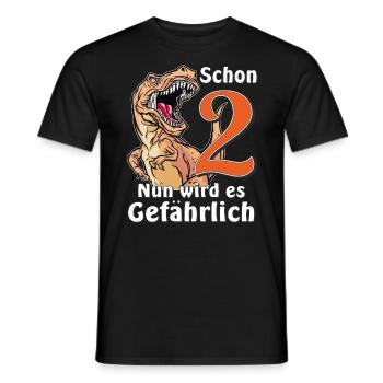 GEBURTSTAG Schon 2 - Männer T-Shirt - Schwarz - Vorne - AI Model Male 178 light (178cm)