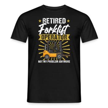 Retired Forklift Operator - Men's T-Shirt - black - Front - AI Model Male 178 light (178cm)