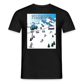 SCHI FAHREN FILZMOOS - Männer T-Shirt - Schwarz - Vorne - AI Model Male 178 light (178cm)