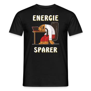 MENSCH SCHLAFEN ENERGIE SPARER - Männer T-Shirt - Schwarz - Vorne - AI Model Male 178 light (178cm)