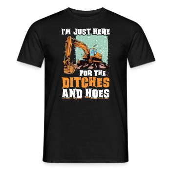 Je suis juste là pour les fossés et les houes - Excavator - T-shirt homme - noir - Devant - AI Model Male 178 light (178cm)