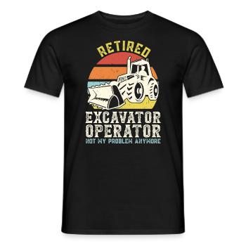 Retired Excavator Operator - Men's T-Shirt - black - Front - AI Model Male 178 light (178cm)