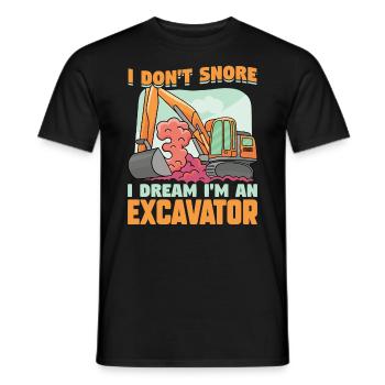 I Don't Snore - I Dream I'm An Excavator - Männer T-Shirt - Schwarz - Vorne - AI Model Male 178 light (178cm)