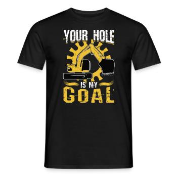 Votre trou est mon objectif - Opérateur de pelle - T-shirt homme - noir - Devant - AI Model Male 178 light (178cm)