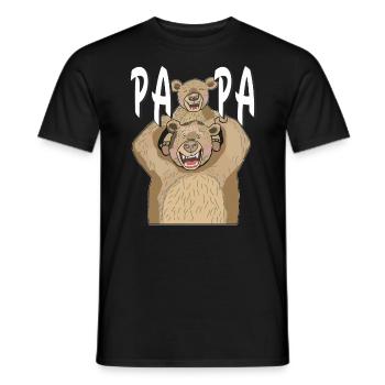 BÄR PAPA KIND PAPA - Männer T-Shirt - Schwarz - Vorne - AI Model Male 178 light (178cm)