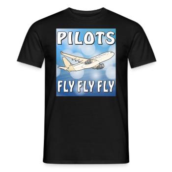 FLUGZEUG PILOTS FLY FLY FLY - Männer T-Shirt - Schwarz - Vorne - AI Model Male 178 light (178cm)