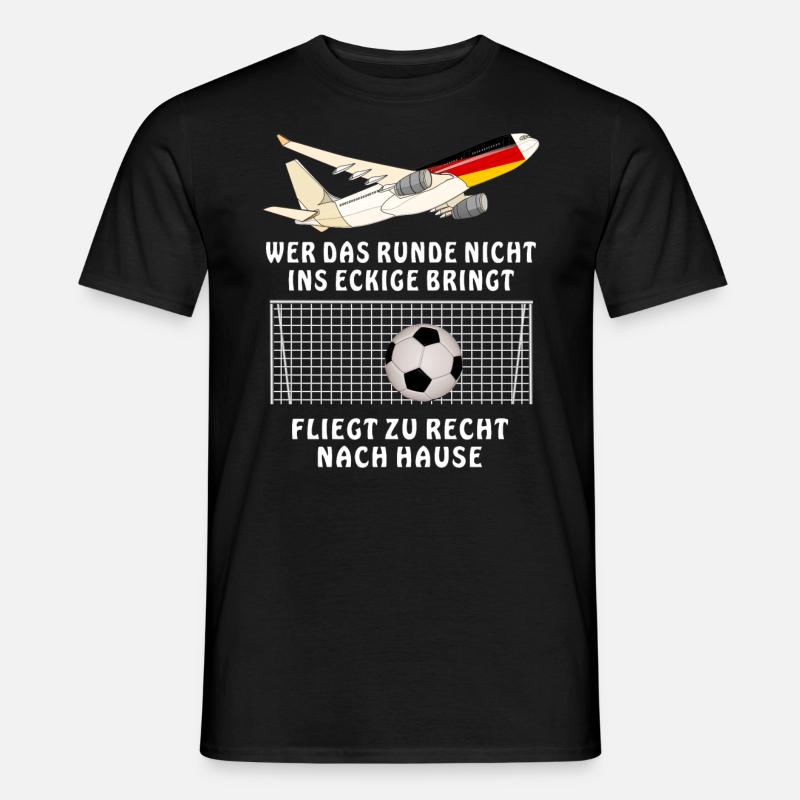 FUSSBALL HEIMFLUG - Männer T-Shirt - Schwarz