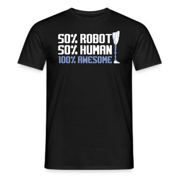 Robot And Human And Awesome - Leg Prosthesis - Men's T-Shirt - black - Front - AI Model Male 178 light (178cm)