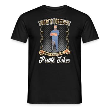 100 Percent Chance Of Pirate Jokes Leg Prosthesis - Männer T-Shirt - Schwarz - Vorne - AI Model Male 178 light (178cm)