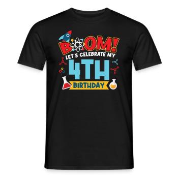 Boum Célébrons mon 4e anniversaire - T-shirt homme - noir - Devant - AI Model Male 178 light (178cm)