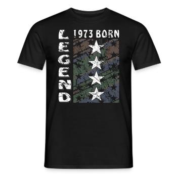 ANNIVERSAIRE LÉGENDE 1973 NÉ - T-shirt homme - noir - Devant - AI Model Male 178 light (178cm)
