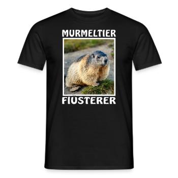 MURMELTIER FLÜSTERER - Männer T-Shirt - Schwarz - Vorne - AI Model Male 178 light (178cm)