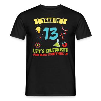 yes I'm 13 - Science Birthday - Men's T-Shirt - black - Front - AI Model Male 178 light (178cm)