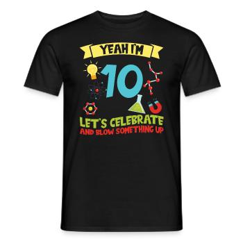 yes I'm 10 - Science Birthday - Men's T-Shirt - black - Front - AI Model Male 178 light (178cm)