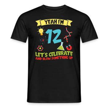 Yeah I'm 12 - Science Birthday - Männer T-Shirt - Schwarz - Vorne - AI Model Male 178 light (178cm)