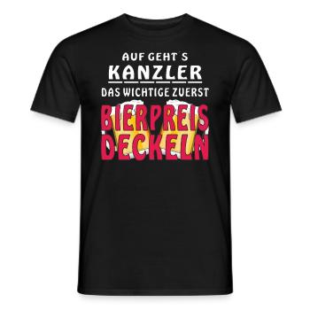 AUF GEHTS KANZLER BIERPREIS DECKELN - Männer T-Shirt - Schwarz - Vorne - AI Model Male 178 light (178cm)
