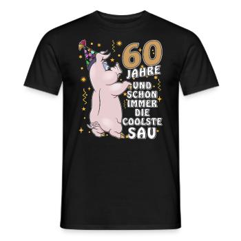 60 JAHRE DIE COOLSTE SAU GEBURTSTAG - Männer T-Shirt - Schwarz - Vorne - AI Model Male 178 light (178cm)