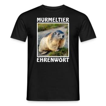 MURMELTIER EHRENWORT - Männer T-Shirt - Schwarz - Vorne - AI Model Male 178 light (178cm)