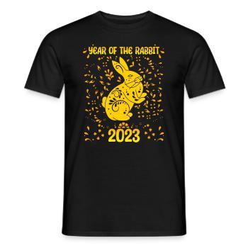 Zodiac Happy Chinese New Year of the Rabbit 2023 - Männer T-Shirt - Schwarz - Vorne - AI Model Male 178 light (178cm)