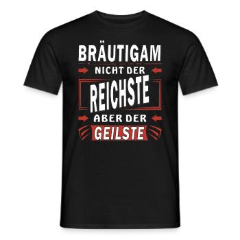 BRÄUTIGAM NICHT DER REICHSTE - Männer T-Shirt - Schwarz - Vorne - AI Model Male 178 light (178cm)