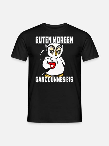 EULE GANZ DÜNNES EIS - Männer T-Shirt - Schwarz