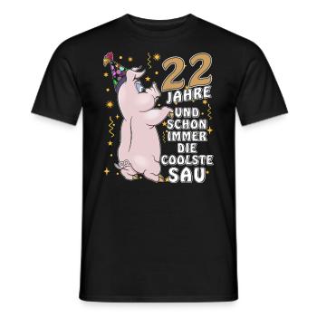22 JAHRE DIE COOLSTE SAU GEBURTSTAG - Männer T-Shirt - Schwarz - Vorne - AI Model Male 178 light (178cm)