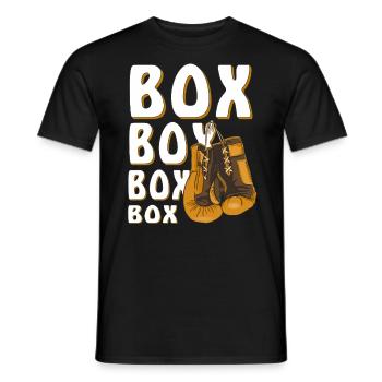 BOXING GLOVES BOX - Men's T-Shirt - black - Front - AI Model Male 178 light (178cm)