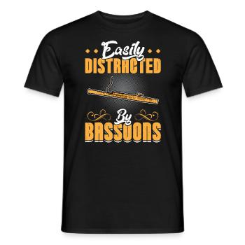 Easily Distracted By Bassoons - Männer T-Shirt - Schwarz - Vorne - AI Model Male 178 light (178cm)