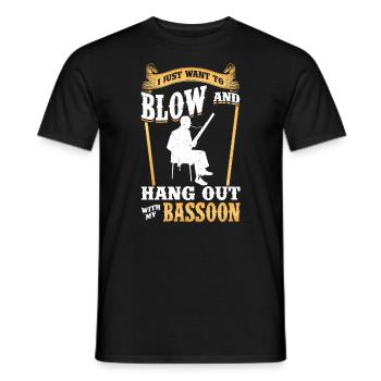Je veux juste souffler et traîner avec mon basson - T-shirt homme - noir - Devant - AI Model Male 178 light (178cm)