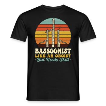 Bassoonist - Like An Oboist But Needs Skill - Men's T-Shirt - black - Front - AI Model Male 178 light (178cm)