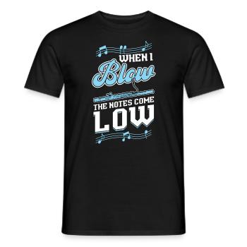 When I Blow The Notes Come Low - Bassoon - Männer T-Shirt - Schwarz - Vorne - AI Model Male 178 light (178cm)