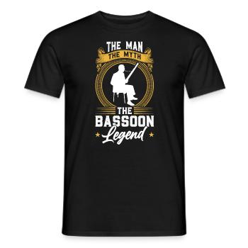 The Man - The Myth - The Bassoon Legend - Männer T-Shirt - Schwarz - Vorne - AI Model Male 178 light (178cm)