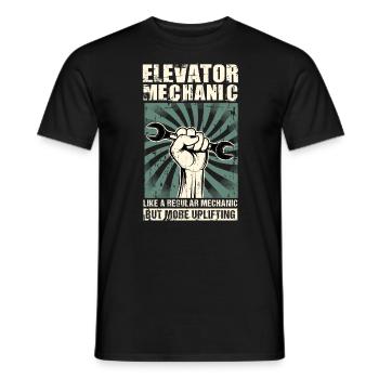 Elevator Mechanics Are More Uplifiting - Men's T-Shirt - black - Front - AI Model Male 178 light (178cm)