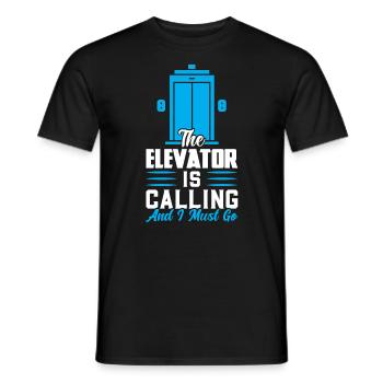 The Elevator Is Calling And I Must Go - Men's T-Shirt - black - Front - AI Model Male 178 light (178cm)