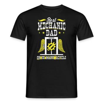 Best Mechanic Dad On So Many Levels - Elevator - Men's T-Shirt - black - Front - AI Model Male 178 light (178cm)