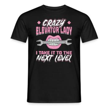 Elevator Lady - I Take It To The Next Level - Men's T-Shirt - black - Front - AI Model Male 178 light (178cm)