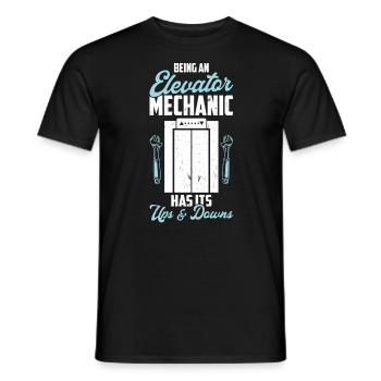 Being An Elevator Mechanic Has Its Ups And Downs - Men's T-Shirt - black - Front - AI Model Male 178 light (178cm)