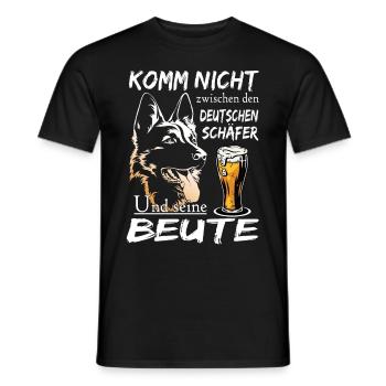 Schäfer Hund Bier - Schäferhunde Design - Männer T-Shirt - Schwarz - Vorne - AI Model Male 178 light (178cm)