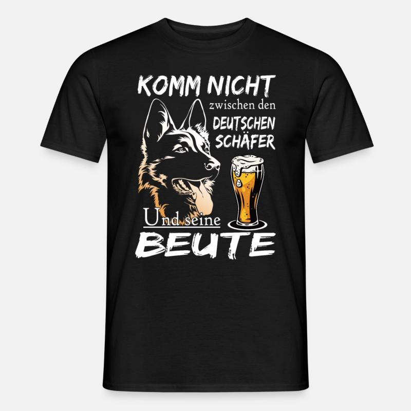 Schäfer Hund Bier - Schäferhunde Design - Männer T-Shirt - Schwarz
