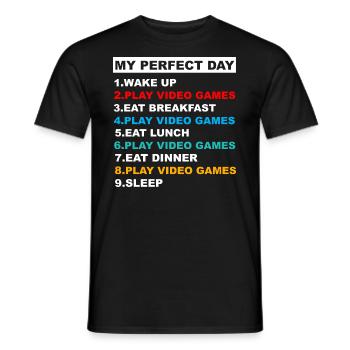 Mein perfekter Tag Videospiele Lustiger Cool Gamer - Männer T-Shirt - Schwarz - Vorne - AI Model Male 178 light (178cm)