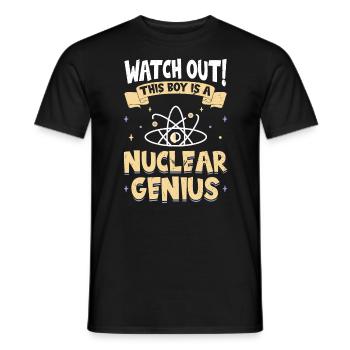 This Boy Is A Nuclear Genius - Männer T-Shirt - Schwarz - Vorne - AI Model Male 178 light (178cm)
